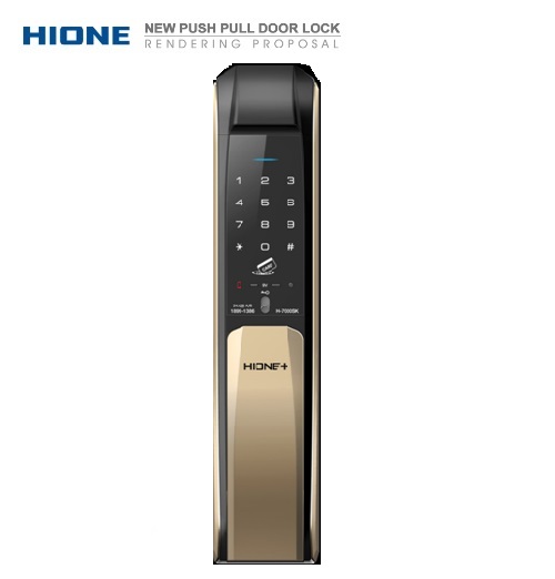 HIONE+H-7000SK 感應/密碼/鑰匙/電子鎖3合1